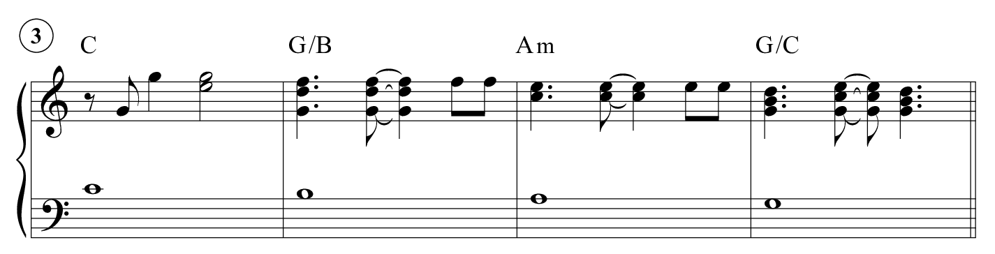 Albachiara melodia pianoforte esempio 3